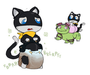 anthro clothed clothing diaper duo feces male pooping soiled_diaper soiling soiling_diaper unclean_diaper used_diaper using_diaper wearing_diaper lileli nintendo pokemon bulbasaur domestic_cat felid feline felis generation_1_pokemon mammal pokemon_(species) hi_res