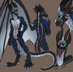 anthro claws horn looking_at_viewer male markings nude solo standing tail eisenheim mythology whimlet dragon mythological_creature mythological_scalie scalie digital_media_(artwork) full-length_portrait model_sheet portrait sketch