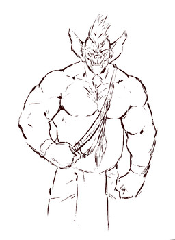 beard beard_ponytail body_hair bottomwear bracelet chest_hair clothed clothing eyebrows facial_hair fist front_view hair holding_object jewelry looking_at_viewer male muscular muscular_humanoid muscular_male overbite simple_background solo thick_eyebrows topless topless_humanoid topless_male white_background kingarthur_i animal_humanoid bat bat_humanoid humanoid mammal mammal_humanoid 2023 digital_drawing_(artwork) digital_media_(artwork) monochrome portrait sketch three-quarter_portrait