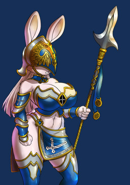 anthro armor big_breasts breasts buckteeth cleavage clothed clothing cross feathers female fur hair headgear helmet melee_weapon polearm simple_background solo spear teeth transparent_background unconvincing_armor weapon white_body white_fur white_hair chochi lagomorph leporid mammal rabbit 2021 alpha_channel