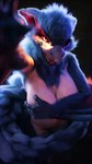 anthro beak big_breasts blue_body blue_fur breasts cleavage clothed clothing covering covering_breasts female fluffy fluffy_tail fur glowing glowing_eyes multicolored_body multicolored_fur nargacuga_(furromantic) neck_tuft nude nude_anthro nude_female one_eye_closed open_mouth sharp_teeth smile smiling_at_viewer solo tail teeth tuft two_tone_body two_tone_fur white_body white_fur yellow_eyes springycharna furromantic_(modeler) capcom monster_hunter flying_wyvern nargacuga 3d_(artwork) absurd_res blender_(artwork) digital_media_(artwork) hi_res