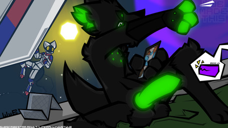 angry animal_genitalia animal_penis anthro bedroom being_watched black_body black_fur black_sclera broken_fleshlight canine_genitalia canine_penis cellphone duo electronics fur genitals glowing glowing_eyes glowing_genitalia glowing_markings glowing_penis green_eyes inner_ear_fluff looking_at_another looking_at_porn male markings nude penis phone planet pornography prosthetic prosthetic_limb smartphone solo space spacecraft spacesuit sun text throwing_object tuft vehicle yellow_sclera wub_(artist) corby_(wub) zeke_(wub) canid canine canis domestic_cat felid feline felis mammal wolf 16:9 hi_res signature url watermark widescreen