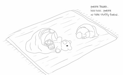 ambiguous_feral ambiguous_gender baby_talk ball covering covering_eyes covering_face dialogue eyes_closed feral open_mouth plushie solo tail teddy_bear text toy_block young young_ambiguous young_feral carpdime fluffy_pony fluffy_pony_(species) mammal digital_media_(artwork) english_text monochrome