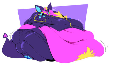 3_fingers anthro big_ears body_hair bottomwear chubby_cheeks clothing fat_rolls fingers happy_trail hooves leather leather_bottomwear leather_clothing leather_pants leather_topwear male midriff morbidly_obese morbidly_obese_anthro morbidly_obese_male navel obese obese_anthro obese_male overweight overweight_anthro overweight_male pants solo spade_tail spiral tail thick_tail topwear undersized_clothing zipper boot_(artist) boot_(character) bat bovid caprine goat mammal 2025 hi_res