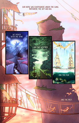 anthro breasts butt female group kite_tower male narration nonsexualized_young outside text fek the_sparks_of_daybreak fekkri_talot rikken_talot aquatic arthropod avian bird blue_jay catfolk corvid dragonfly felid feline fish flying_whale insect jay_(bird) kobold lion mammal mouse murid murine new_world_jay oscine pantherine passerine rodent scalie absurd_res comic english_text hi_res
