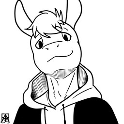 anthro biped black_line_art clothed clothing fully_clothed hair hoodie jacket looking_at_viewer male simple_background smile solo topwear prismanoodle aggretsuko sanrio tadano_(aggretsuko) asinus donkey equid equine mammal 1:1 2021 bust_portrait digital_drawing_(artwork) digital_media_(artwork) hatching_(art) hi_res icon line_art monochrome portrait shaded