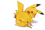 anthro anus balls big_butt blush butt erection feral fur genitals lying male on_side penis presenting presenting_anus simple_background small_balls small_penis solo thick_thighs white_background wide_hips yellow_body yellow_fur dntks_4320 nintendo pokemon generation_1_pokemon pikachu pokemon_(species) censored