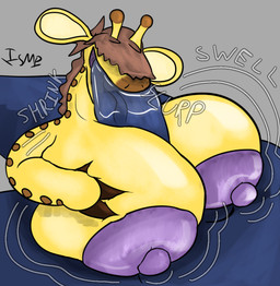 anthro big_breasts big_penis blue_body bodily_fluids breast_expansion breast_play breasts duo expansion fellatio female genitals gynomorph hair hair_over_eyes hoof_hands horn huge_breasts huge_penis hyper hyper_breasts hyper_genitalia hyper_penis intersex neck_bulge oral ossicone partially_offscreen_character penile penis saliva saliva_on_penis sex shrinking size_transformation sound_effects titfuck transformation vein ishitmypants malt_(ishitmypants) pengu_(ishitmypants) bat giraffe giraffid mammal trans_(lore) trans_woman_(lore)