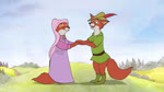 anthro clothed clothing dress duo eye_contact eyes_closed female fur hand_holding humor looking_at_another male male/female open_mouth outside screaming smile standing tail teeth tongue tongue_out veil mariesposeets disney robin_hood_(disney) maid_marian robin_hood canid canine fox mammal red_fox true_fox animated digital_media_(artwork) meme webm