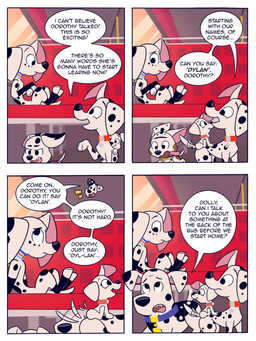 black_spots dialogue female feral fur group inside_bus male markings sitting speech_bubble spots spotted_body spotted_fur text toony white_body white_fur elibear gjtproductions 101_dalmatian_street 101_dalmatians disney delgado_(101_dalmatians) diesel_(101_dalmatians) dolly_(101_dalmatians) dorothy_(101_dalmatians) doug_(101_dalmatians) dylan_(101_dalmatians) canid canine canis dalmatian domestic_dog mammal 3:4 comic english_text hi_res