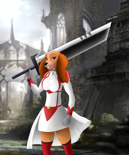 anthro big_sword bottomwear clothed clothing female holding_object holding_weapon melee_weapon screencap screencap_background skirt solo sword warrior weapon lucareelo disney final_fantasy lady_and_the_tramp square_enix lady_(lady_and_the_tramp) bird_dog canid canine canis cocker_spaniel domestic_dog felid feline hunting_dog mammal spaniel absurd_res hi_res shaded