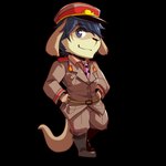 anthro blue_eyes blue_hair boots chibi clothing floppy_ears footwear hair hat headgear headwear male military_cap military_uniform shoes simple_background solo tail transparent_background uniform rabbity tamerlane92 kangaroo macropod mammal marsupial 1:1 alpha_channel