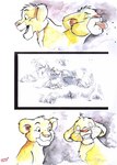 ambiguous_gender big_ears blowing_raspberries feral fur multiple_expressions red_nose shocked solo surprised_expression tongue tongue_out whiskers yellow_body yellow_fur unicorn_(artist) meetoo felid lion mammal pantherine 1997 model_sheet tagme watercolor_(artwork)