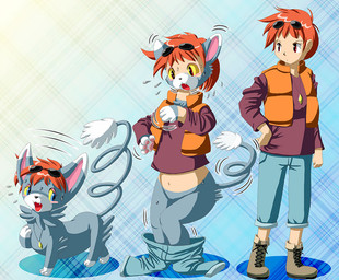 anthro base_one_layout basic_sequence blue_eyes boots clothing cute_fangs eyewear fangs female feral footwear glasses growth hair human_to_feral linear_sequence one_row_layout pawpads paws shirt shoes short_hair shrinking size_transformation solo species_transformation spring_tail surprised tail tail_growth teeth three_frame_image three_frame_sequence topwear transformation transformation_sequence yellow_sclera edmol nintendo pokemon felid generation_4_pokemon glameow human mammal pokemon_(species) 2010 sequence