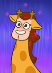 black_eyes blush brown_hair brown_mane hair horn humanoid_face long_hair long_mane male mane markings smile solo spots spotted_markings tan_body tan_skin yellow_body thetruecrystalvixen centaurworld netflix durpleton_(centaurworld) animal_humanoid giraffe giraffe_humanoid giraffid giraffid_humanoid humanoid mammal mammal_humanoid 2021 digital_drawing_(artwork) digital_media_(artwork) hi_res signature