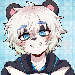 anthro blush electronics grin grinning_at_viewer headphones headphones_around_neck male smile smiling_at_viewer solo conditional_dnp ruugiaruu bear giant_panda mammal 1:1 absurd_res hi_res