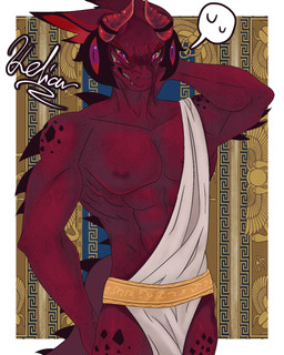 angry anthro black_body black_fur bodily_fluids clothing confusion eyebrows fangs fantasy fur long_tail looking_at_viewer male muscular nipples red_body red_eyes red_skin scales solo_focus spikes sweat tail teeth veliar mythology dragon mammal mythological_creature mythological_scalie scalie 4:5 hi_res