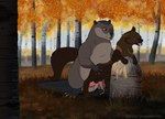 animal_genitalia anthro autumn balls beaver_tail bodily_fluids brown_body brown_fur cloaca cum cum_in_ass cum_inside ejaculation feral feral_on_feral feral_penetrated feral_penetrating fur genital_fluids genitals male male/male outside outside_sex overweight overweight_anthro overweight_male penetration sex stump tongue tongue_out bitterstrawberries echo_(bitterstrawberries) husq_(bitterstrawberries) beaver fisher_(animal) gulonine mammal mustelid musteline rodent absurd_res digital_media_(artwork) hi_res