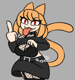 big_breasts black_bottomwear black_bra black_clothing black_shirt black_skirt black_topwear black_underwear blonde_hair bottomwear bra breasts chain clothed clothing clothing_lift collar female fishnet_clothing fishnet_leggings fishnet_legwear fishnet_topwear gesture hair hand_gesture leggings legwear middle_finger presenting presenting_breasts red_eyes shirt shirt_lift skirt solo spiked_collar spikes tongue tongue_out topwear underwear jadebbutts tsukihime type-moon goth_neco-arc neco-arc animal_humanoid cat_humanoid felid felid_humanoid feline feline_humanoid humanoid mammal mammal_humanoid
