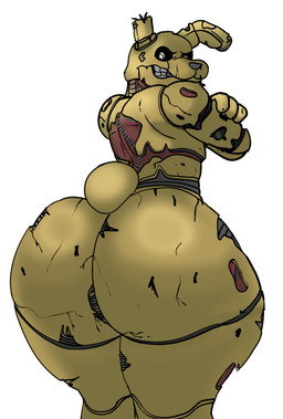 anthro big_butt butt male smile smirk smug solo tail wide_hips binkykun five_nights_at_freddy's five_nights_at_freddy's_3 scottgames springtrap_(fnaf) lagomorph leporid mammal rabbit absurd_res hi_res