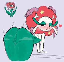 accessory anthro anus arm_support bedroom_eyes big_butt blush bodily_fluids butt female flower flower_in_hair genital_fluids genitals green_anus green_body green_vulva hair hair_accessory heart_symbol looking_back narrowed_eyes plant presenting presenting_hindquarters red_hair seductive simple_background solo steam sweat sweatdrop thick_thighs vaginal_fluids vulva white_body defunctumbra nintendo pokemon elemental_creature elemental_humanoid flora_fauna florges generation_6_pokemon humanoid plant_humanoid pokemon_(species) red_flower_florges 2025 absurd_res hi_res