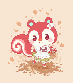 alternative_fashion anthro basket bloomers bottomwear clothing container cottagecore country_lolita dirndl european_clothing female flower_on_head frilly frilly_bloomers frilly_bottomwear frilly_clothing fungus fur green_bloomers j-fashion lolita_(fashion) multicolored_body multicolored_fur mushroom orange_nose raised_leg smile solo two_tone_body two_tone_fur samantha_whitten animal_crossing nintendo poppy_(animal_crossing) eurasian_red_squirrel mammal rodent sciurid tree_squirrel 2020