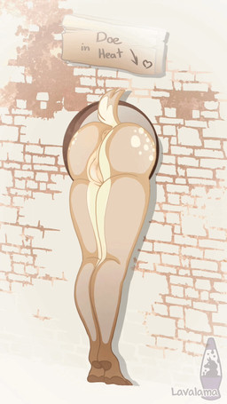 anthro anus butt female glory_hole nude solo spots spotted_butt spotted_hips through_wall wiggle lavalama19 deer mammal 2d_animation 9:16 animated frame_by_frame hi_res
