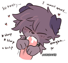 anthro blush bodily_fluids brown_body collar collar_only cum cum_in_mouth cum_inside drinking drinking_cum duo ear_piercing eyes_closed fellatio fur genital_fluids genitals heart_symbol male male/male nude oral oral_penetration penetration penile penis piercing sex solo_focus sound_effects swallowing text cubupaws canid canine canis domestic_dog mammal digital_media_(artwork) english_text hi_res