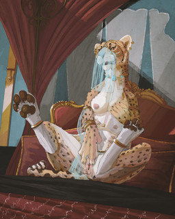 4_toes animal_genitalia animal_vulva anklet anus breasts busty_feral choker claws clothed clothed_feral clothing dewclaw digitigrade ear_piercing ear_ring feet feline_genitalia feline_vulva female feral furniture genitals harem_jewelry harem_outfit jewelry masturbation multi_breast multi_nipple necklace nipples pawpads paws piercing pillow quadruped ring_piercing semi-anthro sitting skimpy sofa solo spreading supernumerary_breasts tail tail_anus teats toes translucent translucent_clothing veil vulva cosmiclife cheetah felid feline mammal 4:5 absurd_res hi_res