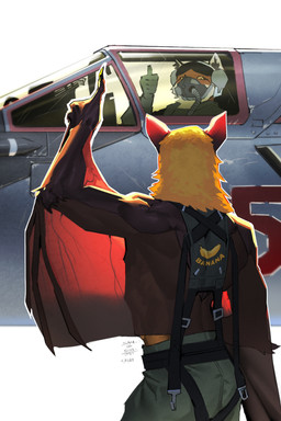 aircraft airplane bottomwear claws clothing gesture hand_gesture jet membrane_(anatomy) membranous_wings pants pilot thumbs_up vehicle veiny_wings wings samus_sunset mig-31 russian_aircraft_corporation_"mig" bat flying_fox mammal megabat digital_drawing_(artwork) digital_media_(artwork) hi_res