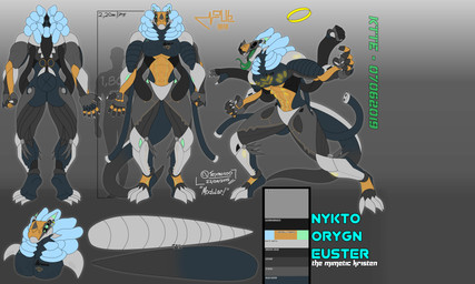 2_tongues 4_fingers 4_toes 5_fingers antennae_(anatomy) anthro blue_hair bodily_fluids cable claws ear_piercing ear_ring feet fingers hair lights machine male mane multi_arm multi_limb multi_tongue muscular muscular_anthro muscular_arms muscular_male muscular_thighs piercing ring_piercing saliva screen screen_eyes sharp_teeth solo spikes split_face teeth thick_thighs toes tongue unusual_anatomy teymosoo nykto_orygn_euster(teymosoo) alien kristen_(teymosoo) robot 5:3 absurd_res hi_res model_sheet