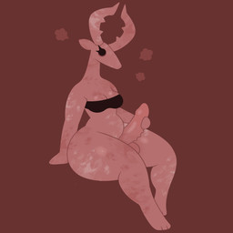 anthro balls bandeau bottomless bra breasts brown_body cleavage clothed clothing feet genitals gynomorph hand_on_own_penis hand_on_penis horn intersex penis sculpture sitting solo statue thick_thighs topwear underwear naycelium vess_(naycelium) animate_inanimate bovid mammal 1:1 digital_media_(artwork) hi_res
