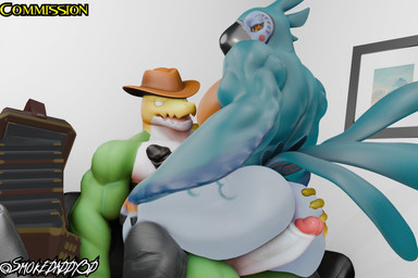 anthro balls beak big_butt big_penis blue_body blue_feathers blush butt candy clothing dessert duo erection feathers food genitals gummy_(food) hat headgear headwear humanoid_genitalia humanoid_penis male male/male muscular muscular_male nipples nude open_mouth penis smile tail thick_thighs tongue wings smokedaddy breath_of_the_wild glitch_productions nintendo the_amazing_digital_circus the_legend_of_zelda gummigoo_(tadc) kass_(tloz) alligator alligatorid avian bird crocodilian food_creature gummy_creature humanoid living_candy reptile rito scalie 3:2 3d_(artwork) blender_(artwork) digital_media_(artwork) hi_res