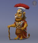 ancient ancient_rome anthro armor belt cape centurion chibi clothing fluffy fluffy_ears fluffy_tail fur gladius headgear helmet inner_ear_fluff male mane melee_weapon military military_clothing military_uniform orange_eyes primipilus roman roman_empire soldier solo spqr sword tail tuft uniform warrior weapon yellow_body vestina felid lion mammal pantherine hi_res