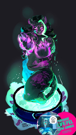 advertisement anthro belly cauldron curvy_figure female hair leopard_spots magic magic_user solo spots voluptuous voluptuous_female kenno_arkkan caitlyn_jofressa felid leopard mammal pantherine 2023 9:16 digital_media_(artwork) hi_res