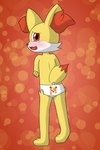 anthro biped blush bodily_fluids clothed clothing crossed_arms crotch_seam crying dipstick_tail embarrassed female fur looking_at_viewer looking_back looking_back_at_viewer markings nervous_smile orange_body orange_eyes orange_fur panties panties_only panty_tag pokemon_panties solo standing tail tail_markings tears topless underwear underwear_only white_body white_clothing white_fur white_panties white_underwear yellow_body yellow_fur young young_anthro ponponthebonbon nintendo pokemon fennekin generation_6_pokemon pokemon_(species) 2025 2:3 digital_drawing_(artwork) digital_media_(artwork) hi_res