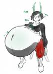 belly big_belly female female_pred hiccuping horn huge_belly hyper hyper_belly inflation not_furry solo vore 8ayesian homestuck ms_paint_adventures kanaya_maryam alien alien_humanoid horned_humanoid humanoid troll_(homestuck)