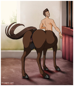 andromorph andromorph_taur barn border facial_hair farm gender_transformation genitals hooves intersex intersex_taur mta_transformation mti_transformation muscular muscular_andromorph muscular_intersex solo stable stubble teats transformation udders vulva waist white_border frankly-art european_mythology greek_mythology mythology centaur equid equid_taur humanoid_taur mammal mammal_taur taur comic