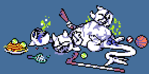 abdominal_bulge animal_genitalia animal_vulva anus ball baseball_(ball) baseball_bat basketball_(ball) bat_(object) belly big_belly blorp blue_anus blue_eyes blue_vulva blush bodily_fluids burp_cloud burping canine_genitalia canine_vulva chewing clubs_(suit) digestion drooling eating_object emanata eyes_closed female feral food genitals half-closed_eyes head_on_belly hockey_stick horn kicking_legs long_tail lying narrowed_eyes nuzzling nuzzling_belly object_digestion object_vore on_back pasta saliva saliva_puddle satisfied spaghetti sports_equipment stuffing suit_symbol tail tail_tuft tennis_ball tennis_racket tongue tongue_out tuft unusual_anatomy unusual_genitalia unusual_vulva vore vulva white_body miner_mate_coffee deltarune european_mythology greek_mythology mythology undertale_(series) clover_(deltarune) darkner hydra