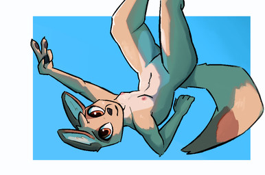 4_fingers anthro areola arm_tuft barely_visible_genitalia barely_visible_vulva bent_arm big_eyes black_claws black_eyebrows black_nose black_pawpads blue_background border breasts brown_ears brown_markings brown_tail_tip casual_nudity claws closed_smile countershade_breasts countershade_crotch countershade_fur countershade_legs countershade_neck countershade_thighs countershade_torso countershading dipstick_tail elbow_tuft extended_arm eye_markings eyebrows female female_anthro finger_claws fingerpads fingers fur fur_tuft genitals gesture gesturing_at_viewer gradient_eyes hand_gesture head_tuft inner_ear_fluff iris legs_up long_tail looking_at_viewer markings monotone_background mouth_closed multicolored_body multicolored_eyes multicolored_fur navel nipples nude nude_anthro nude_female orange_eyes outside_border pawpads pink_areola pink_nipples pose pupils red_eyes simple_background slight_smile slim slim_anthro slim_female small_breasts smile smiling_at_viewer snout solo straight_arm tail tail_markings tan_body tan_fur tan_tail tan_tuft three-quarter_view tuft v_sign vulva white_body white_border white_breasts white_countershading white_fur white_inner_ear white_inner_ear_fluff white_sclera white_tuft enginetrap syl_(enginetrap) canid canine canis jackal mammal 2022 digital_media_(artwork) pinup portrait shaded three-quarter_portrait