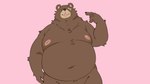 anthro brown_body brown_fur dancing facial_scar fupa fur male missing_eye moobs navel nipples nude overweight scar solo angusart mihoyo zenless_zone_zero ben_bigger bear mammal 16:9 widescreen