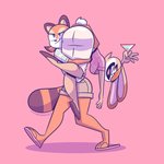 1:1 2021 absurd_res aged_up animal_crossing anthro butt carrying_another cc-by-nc clothing cocktail_glass container cosplay cream_the_rabbit creative_commons crossover crossover_cosplay cup drinking_glass drunk duo female flip_flops footwear glass glass_container glass_cup hi_res holding_character isabelle_(animal_crossing) lagomorph leporid mammal marine_the_raccoon mythabyss nintendo pink_background procyonid rabbit raccoon sandals sega shoulder_carry simple_background sonic_the_hedgehog_(series) substance_intoxication tom_nook_(animal_crossing)
