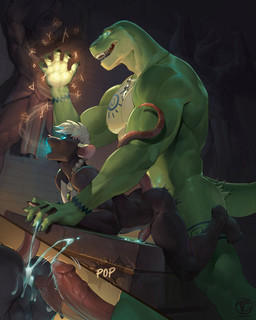 anal anal_penetration anthro anthro_on_anthro anthro_penetrated anthro_penetrating anthro_penetrating_anthro black_body black_fur blue_eyes bodily_fluids buckteeth cum cum_in_ass cum_inside dominant duo erection fur genital_fluids genitals green_body green_scales hair hairless_tail hand_holding humanoid_genitalia humanoid_penis interspecies larger_dom magic magic_user male male/male male_penetrated male_penetrating male_penetrating_male pecs penetration penile penile_penetration penis penis_in_ass pull_out rat_tail scales sex shark_tooth_necklace sharp_teeth size_difference smaller_penetrated tail teeth white_hair tagonkrat vek_(glockbang) lizard mammal murid murine rat reptile rodent scalie absurd_res hi_res