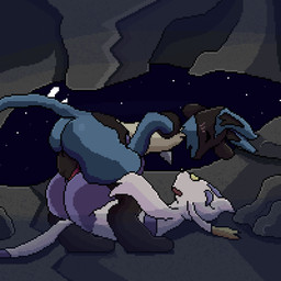 anthro anthro_penetrated balls blue_body blue_fur blush bodily_fluids breath butt cum cum_from_vagina cum_in_vagina cum_inside duo eyes_closed female female_penetrated from_front_position fur genital_fluids genitals leaking_cum male male/female male_penetrating male_penetrating_female narrowed_eyes night open_mouth orgasm orgasm_face penetration penile penile_penetration penis penis_in_vagina red_eyes sex spread_legs spreading tail tongue tongue_out vaginal vaginal_penetration vulva lawealewd nintendo pokemon canid canine generation_4_pokemon generation_5_pokemon lucario mammal mienshao pokemon_(species) 1:1 animated digital_media_(artwork) hi_res long_playtime no_sound pixel_(artwork) pixel_animation video