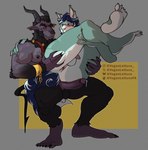 anthro anus balls beard bell biceps big_butt big_muscles big_penis black_body black_fur blue_body blue_eyes blue_fur blue_hair blush bodily_fluids body_hair butt butt_grab chest_hair claws cuff_(restraint) cum duo ear_piercing ear_ring erection facial_hair feet flaccid foreskin fur genital_fluids genitals gold_(metal) gold_jewelry gold_piercing grey_body grin hair hand_on_butt harness holding_both_legs holidays humanoid_genitalia humanoid_penis jewelry legs_up long_penis male male/male male_penetrating muscular muscular_anthro muscular_male nipple_piercing nipples nude pawpads paws pecs penetration penile penis piercing precum restraints ring_piercing sex shackles simple_background smile spade_tail tail thick_thighs toe_claws toes white_body white_fur veganlettuce christmas mythology krampus demon domestic_cat felid feline felis mammal mythological_creature 2025 colored digital_drawing_(artwork) digital_media_(artwork) hi_res shaded