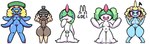 anthro areola balls blonde_hair breasts female femboy genitals green_hair green_nipples group gynomorph hair intersex lipstick looking_at_viewer makeup male multi_limb multicolored_body nipples nude penis thick_thighs yellow_nipples gdei nintendo pokemon generation_3_pokemon humanoid lotad pokemon_(species) ralts seedot surskit 2024 digital_media_(artwork) hi_res shaded signature