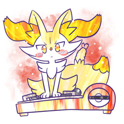 ambiguous_anthro ambiguous_gender anthro appliance biped blush blush_stickers dipstick_tail food front_view looking_at_viewer markings mouth_closed no_pupils object_in_tail pokeball_symbol portable_stove shrimp_(food) simple_background sitting solo stove tail tail_markings textured wariza annyui0611 nintendo pokemon braixen canid generation_6_pokemon mammal pokemon_(species) 1:1 2024 digital_drawing_(artwork) digital_media_(artwork) full-length_portrait hi_res japanese_description portrait translated_description