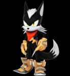 3d_(artwork) absurd_res alpha_channel bandanna belt black_body black_fur black_nose canid canine canis cheek_tuft clothing digital_media_(artwork) facial_tuft footwear fur gloves hair handwear hi_res holster jackal jackal_squad kerchief knife long_ears long_tail looking_at_viewer male mammal nibroc-rock shoes solo tail tuft white_hair yellow_eyes