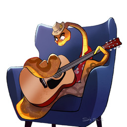acoustic_guitar aloha_shirt blush chair clothing feral furniture guitar hat headgear headwear male musical_instrument pattern_clothing pattern_shirt pattern_topwear plucked_string_instrument scales shirt simple_background solo string_instrument topwear sik_skis dreamworks the_bad_guys mr._snake_(the_bad_guys) reptile scalie snake 1:1 colored hi_res