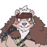 anthro brown_body brown_fur cute_fangs fangs fur kemono male simple_background solo teeth white_background ha11nu lifewonders tokyo_afterschool_summoners kimun_kamui_(tas) bear mammal 1:1 2020 portrait